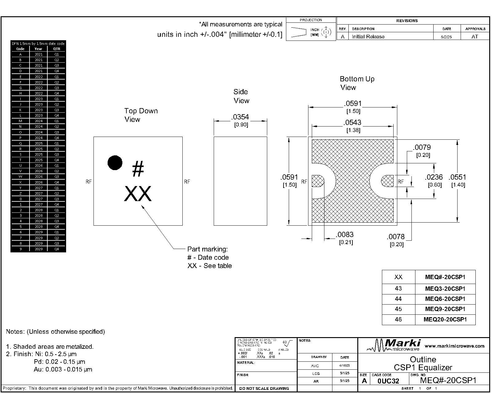 MEQ9-20CSP1_Chip Scale Package MMIC 20 GHz 9 dB Equalizer